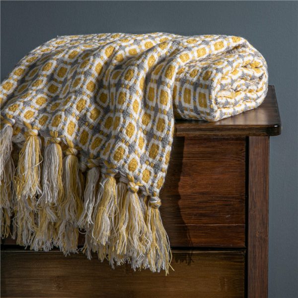 Knitted Big Shawl Tassel Woven Blanket