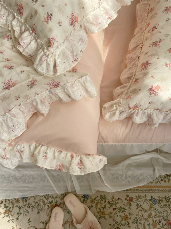 Fragmented Cotton Four Piece Lace Pure Cotton Bed Sheet, Quilt Cover, Bed Skirt, Bedding - Image 11