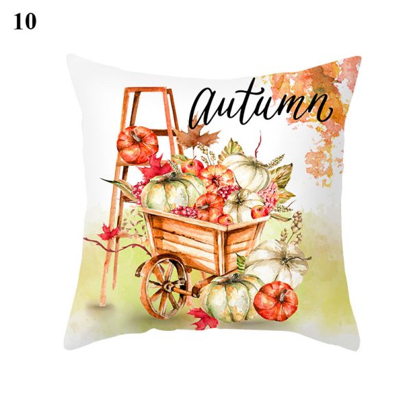 Maple Pumpkin Print Thanksgiving Peach Skin Pillowcase - Image 9