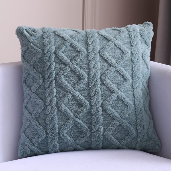 New Style Household Nordic Plain Cushion Cover Plush Warp Knitting - Image 8