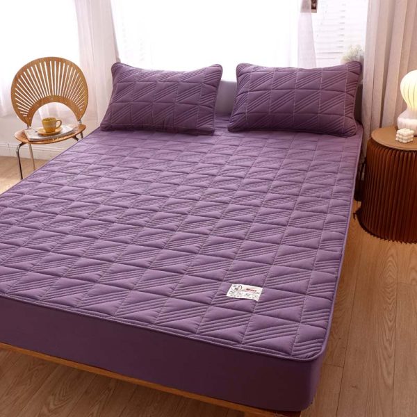 Pure Cotton Bed Sheet Single Piece Thickened Quilted Anti-mite Mattress Protector - Image 9