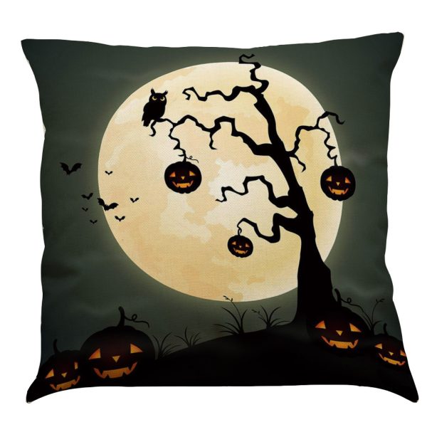 Halloween Cotton Linen Sofa Car Cushion Pillowcase - Image 12