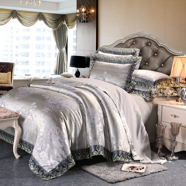 Four-piece Set Of Satin Jacquard Lace, High-end Luxury Home Textiles, Bedding - Image 22