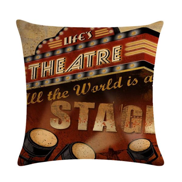 Home Retro Movie Subtitles Sofa Office Linen Pillowcase - Image 18