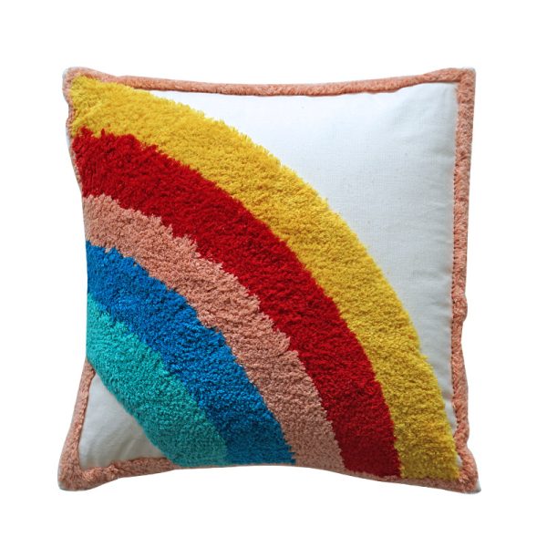 Office Fashion Simple Rainbow Tufted Pillowcase - Image 9