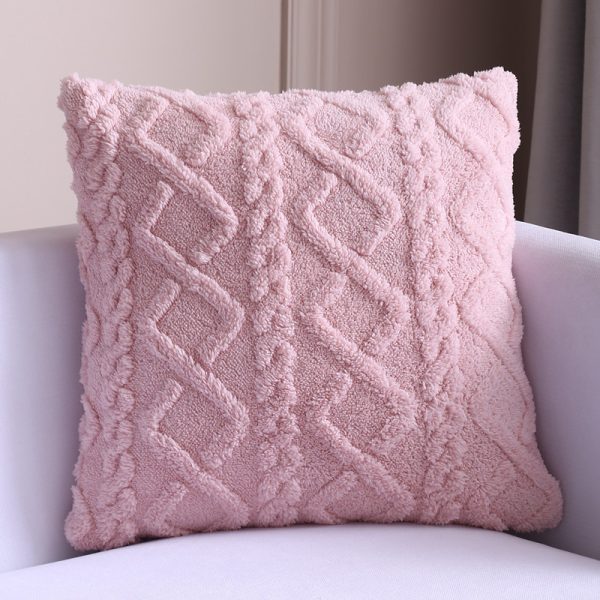 New Style Household Nordic Plain Cushion Cover Plush Warp Knitting - Image 5