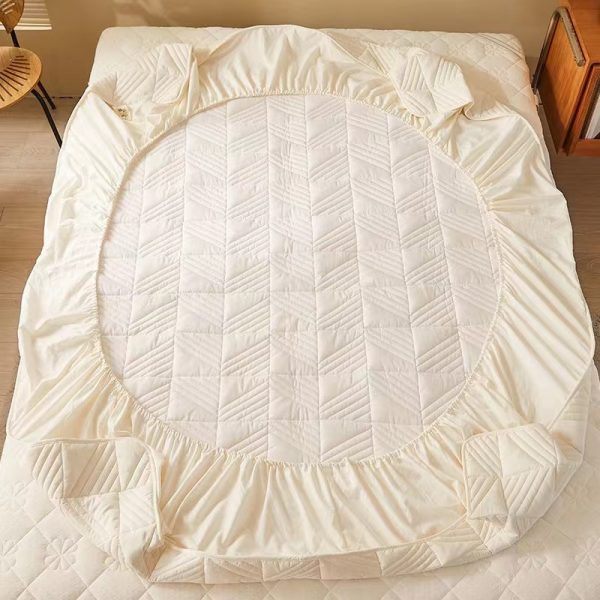 Pure Cotton Bed Sheet Single Piece Thickened Quilted Anti-mite Mattress Protector - Image 8