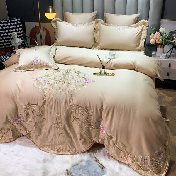 Four-piece Cotton Long-staple Cotton Bed Linen Embroidered Cotton - Image 5