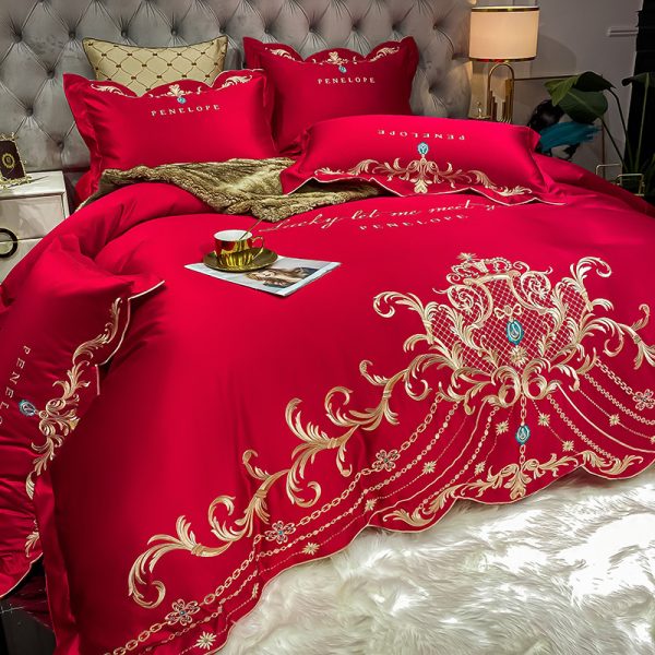 Ice Silk Quilt Sets Bed Sheets Bedding Four-piece Set - Image 5