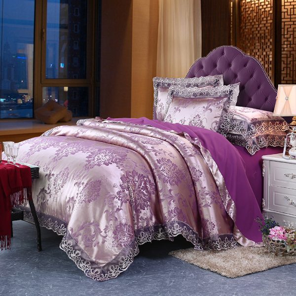 Four-piece Set Of Satin Jacquard Lace, High-end Luxury Home Textiles, Bedding - Image 14