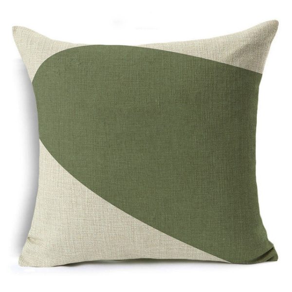 New Green Geometric Print Linen Pillowcase - Image 8