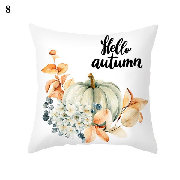 Maple Pumpkin Print Thanksgiving Peach Skin Pillowcase - Image 7