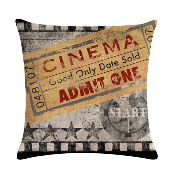 Home Retro Movie Subtitles Sofa Office Linen Pillowcase - Image 17