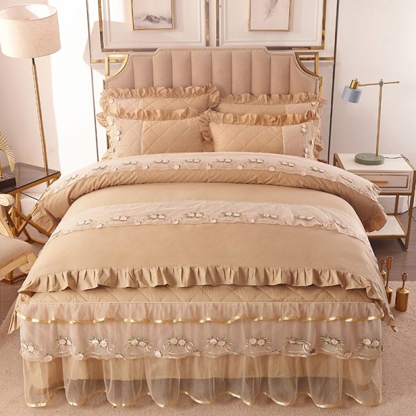 Pure Cotton Quilted Lace Bedspread Full - Image 5