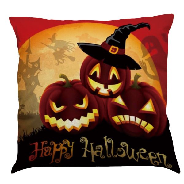 Halloween Cotton Linen Sofa Car Cushion Pillowcase - Image 2