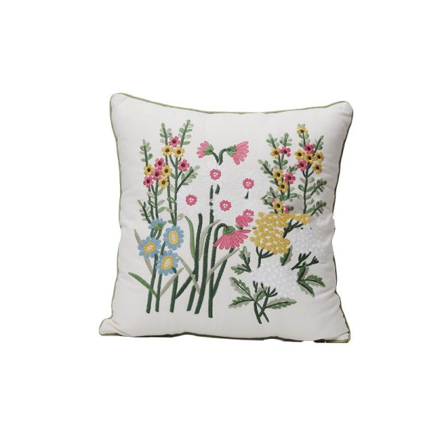 Home Embroidery Plants And Flowers Pillow - Image 5