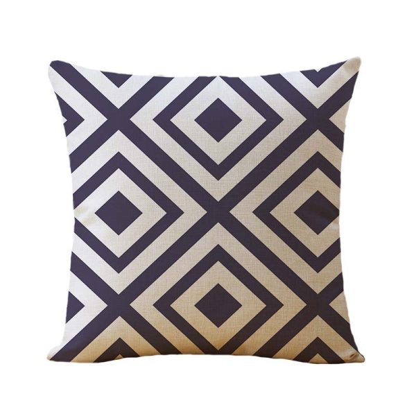 Linen Pillow Case Home Fabric Geometric Abstract - Image 12