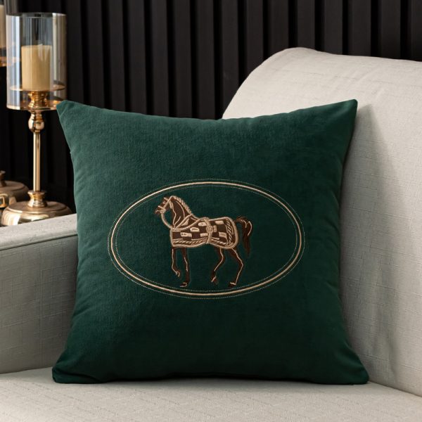 Hand-embroidered Cushion Cover Horse Pattern Pillowcase - Image 8