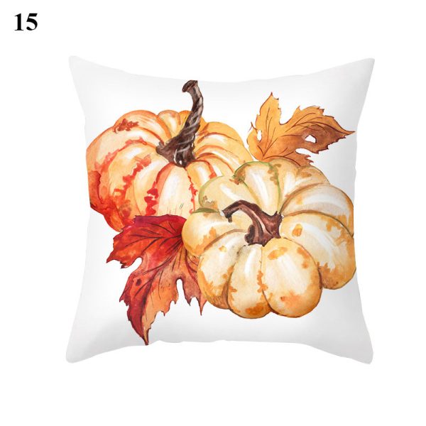 Maple Pumpkin Print Thanksgiving Peach Skin Pillowcase - Image 14