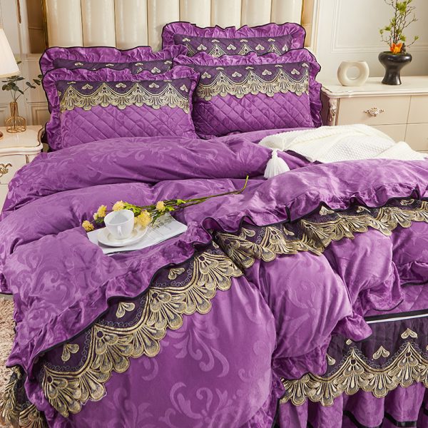 Detachable Bedding Four-piece Duvet Cover Bed Skirt - Image 3