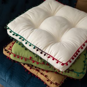 Nordic Ins Solid Color Fur Ball Thickened Cushion Home